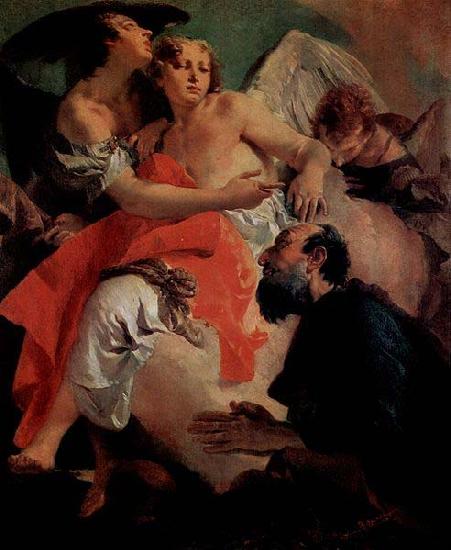 Giovanni Battista Tiepolo Abraham und die Engel, Pendant zu  Hagar und Ismael oil painting picture